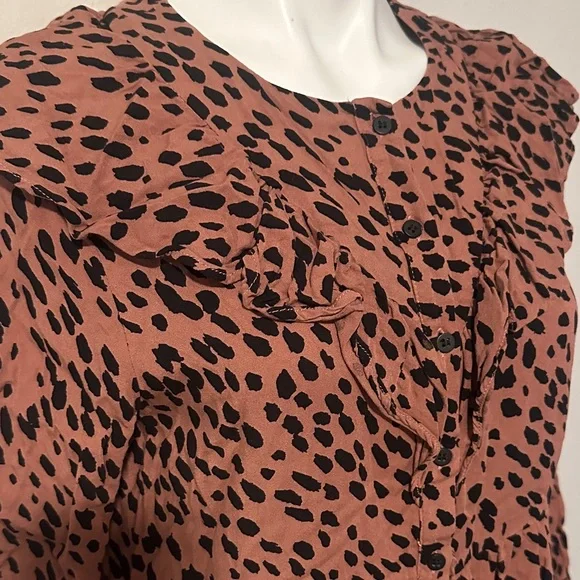 Zara Brown and Black Patterned Dress - Picture 2 of 4